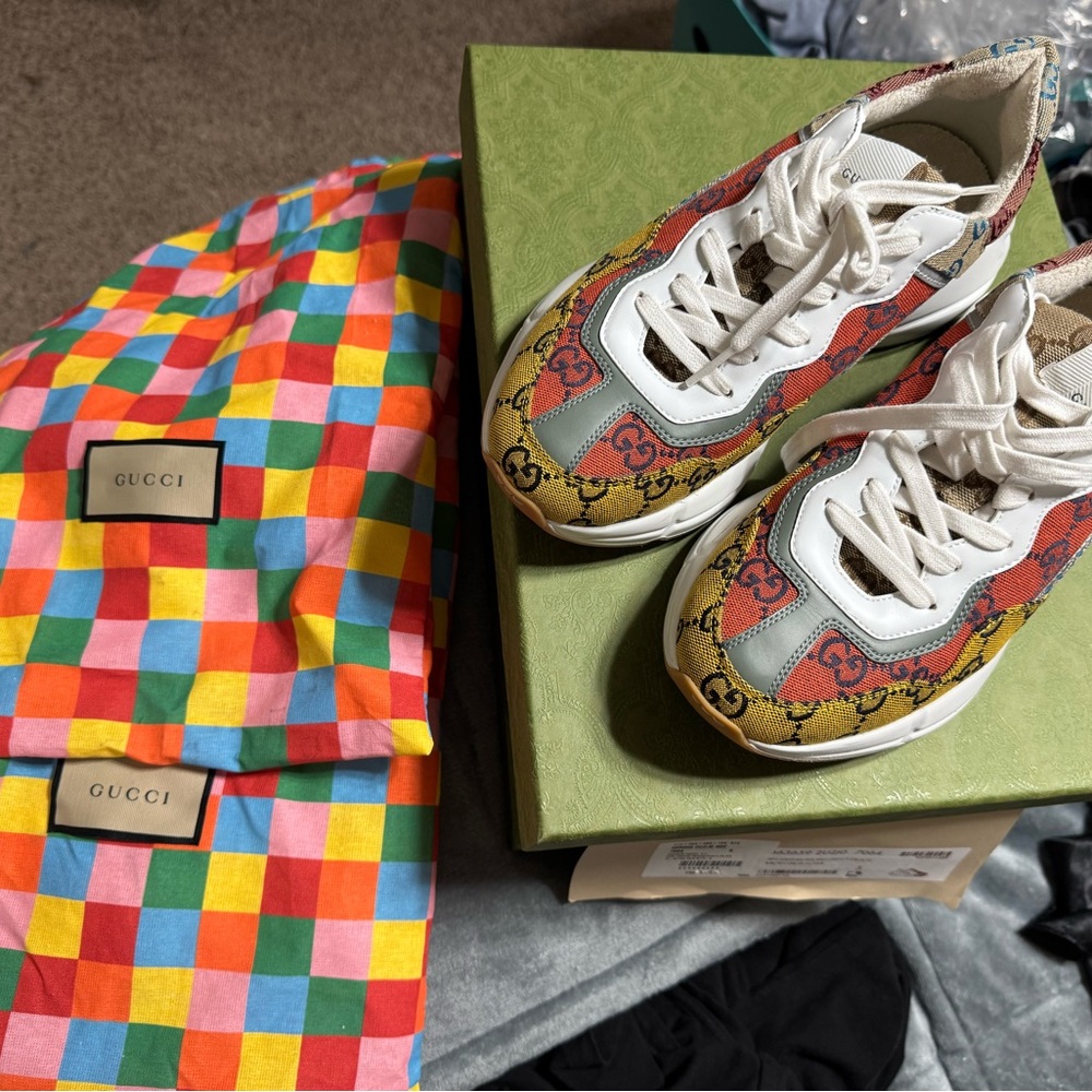 Gucci Colorful Patterned Sneakers with Box